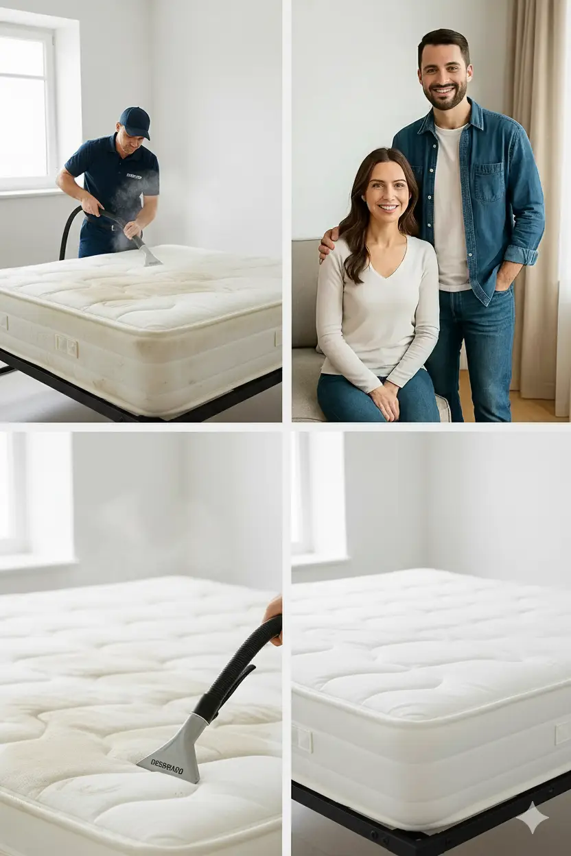 4 picture collage of mattress cleaning 4 picture collage of mattress cleaning