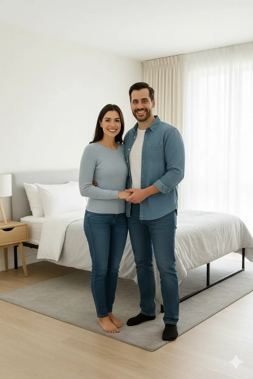 happy couple after mattress cleaned happy couple after mattress cleaned