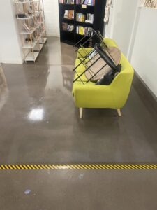 Polished and cleaned concrete flooring