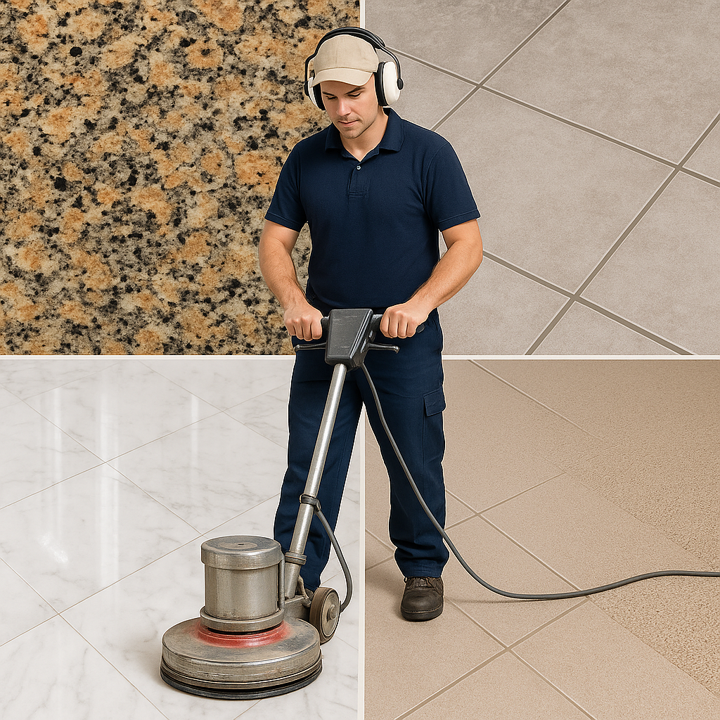 cleaning tile wood granite marble