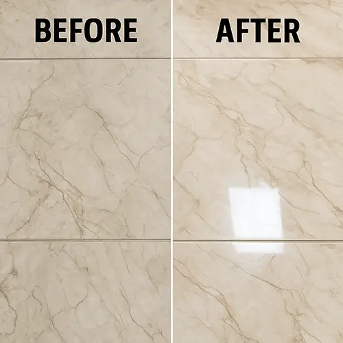 before and after polishing w