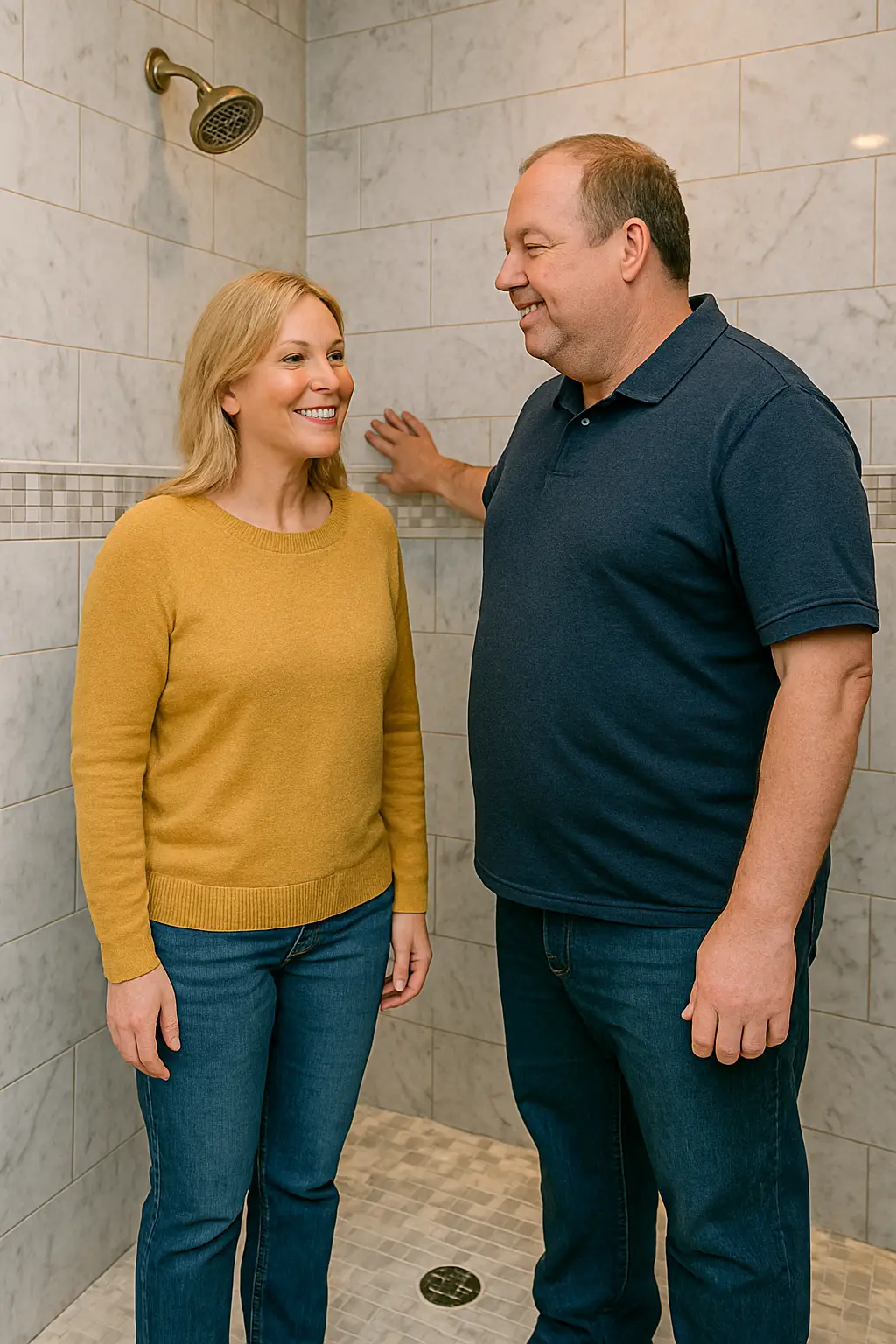 grout cleaing happy couple w