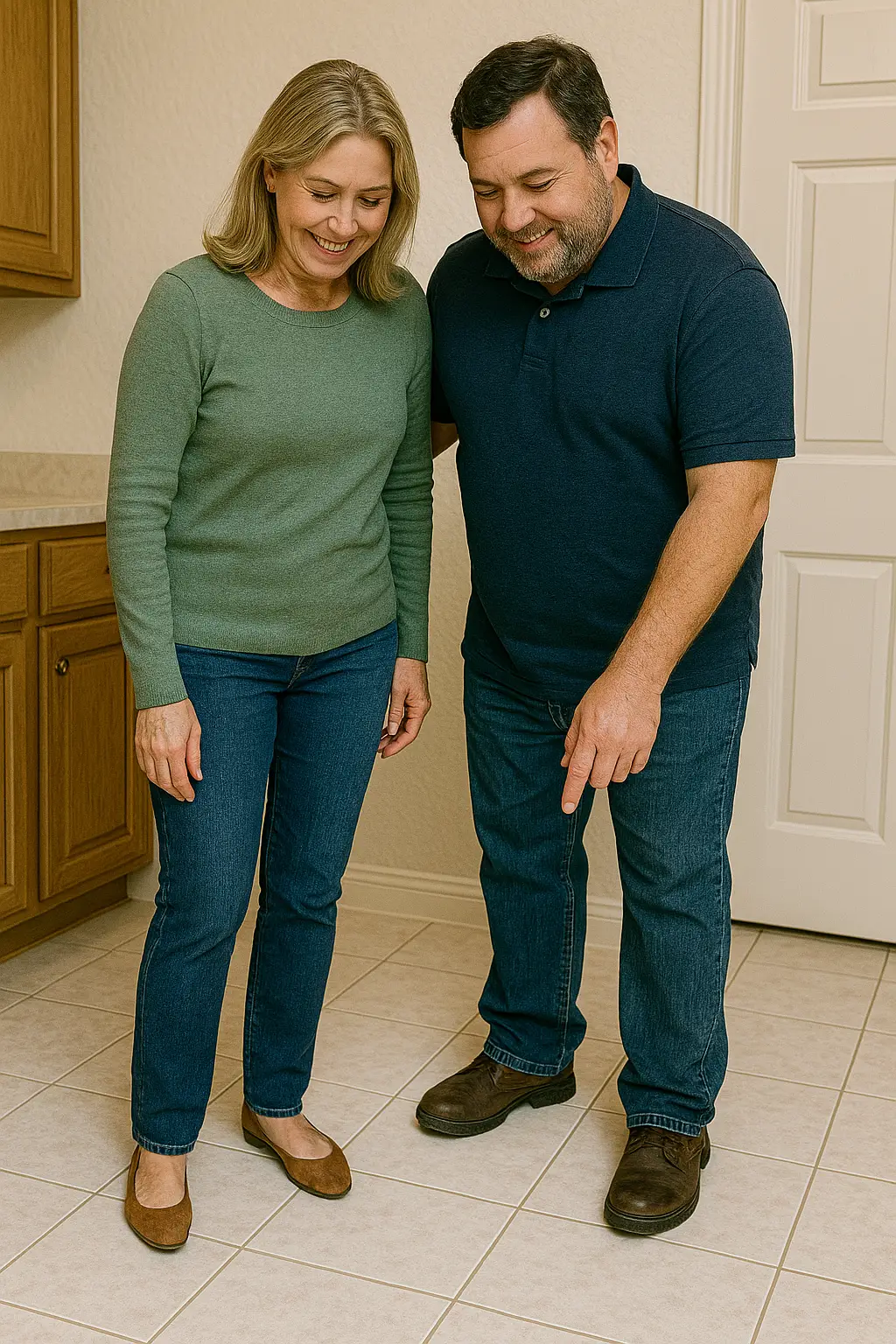 tile and grout happy couple w